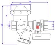 Кран 1/2"ВВ VALTEC КФРД универсальный, c фильтром и редуктором давления VT.300.N.04