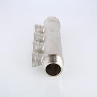 Коллектор VALTEC 3/4" на 4 выхода 1/2"В магистральный без кранов, никель VTc.550.N.0504