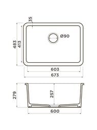 ����� Omoikiri Torishima 67-U/I-WH Glossy (673�483�279) ��/��� ����������, ����� ��. 4993866