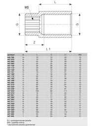 Удлинитель VIEGA 1/2"х100мм НВ бронза хромированная арт. 447 243