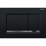 GEBERIT Sigma30 Клавиша смыва, двойной смыв черный/декор глянцевый хром 115.883.KM.1
