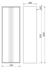 ����� Caprigo ������ (520�1600�380) ���������, 2 �����, ���� ��� ������ BAL-P52-1007