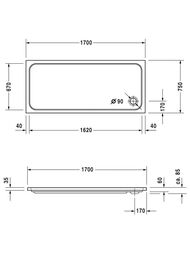 ������ ��������� Duravit D-Code 1700�750 720100000000000