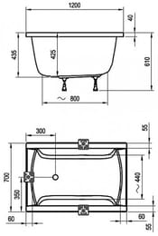 Ванна RAVAK CLASSIC 120x70 белая