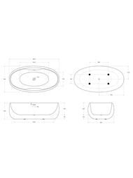 Ванна акриловая BelBagno BB502-1800-900 (1860х940х590) отдельностоящая, белый