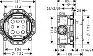 Hansgrohe Скрытая часть смесителя iBox universal 01800180