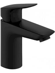 Смеситель Hansgrohe Logis для умывальника, донный клапан Push-open, черный мат. 71107670 — миниатюра 1