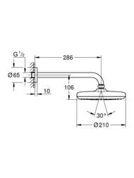 ������� ��� Grohe Tempesta 26411000 ����, 210��, 1 ����� �����, ���������, ����