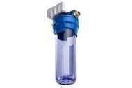 Корпус ГЕЙЗЕР SL10 1/2" для холодной воды, прозрачный пластик SAN, латунные ниппели, арт. 50531