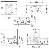 Унитаз подвесной DURAVIT DARLING NEW 370х620х345 для сиденья с душем SensoWash 2544590000