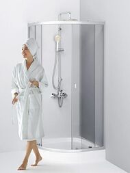 Душевой уголок AM.PM X-Joy Twin Slide (90х90х185) профиль матовый хром/прозрачное W88G-205-090MT64