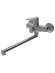Смеситель для ванны/душа ESKO Lagos Gun Metal настенный, однозахватный, поворотный излив LG31AGM — миниатюра 1