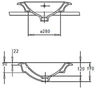 Раковина Jacob Delafon RONDE на мебель (470мм) белая E1183-00