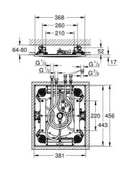 ���������� ��� Grohe Rainshower F-Series 15" 27939001 �������, 381�456��, 3 ������ �����, ����