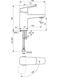 ��������� ��� ����������� Ideal Standard Ceraplan BD211AA �������������, ��� �/�, Blue Start ����