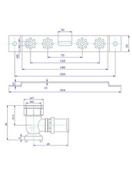 Пресс-водорозетка 2-ая на плоск. планке VALTEC 16х1/2"В VTm.224.N.001604