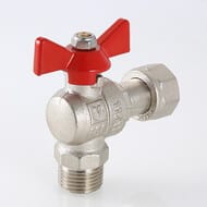 Кран шаровый 1/2"х3/4"НВ VALTEC BASE угловой с накидной гайкой, VT.267.N.0405