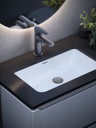 Смеситель для раковины ESKO Lagos Gun Metal LG26GM однозахватный, низкий излив, цвет: темно-серый — изображение 3