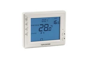 Термостат Бастион TEPLOCOM TS-Prog-2AA/8A большой LCD дисплей, программируемый, комнатный проводной