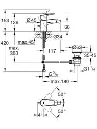 ��������� ��� ���� Grohe BauEdge 66 ��, �������������, ������������� �����, ���� 23331001