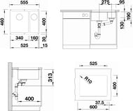 ����� ��� ����. BLANCO Subline 340/160-U (555�460) ������, ���� �����, ���. �������� InFino, 525985