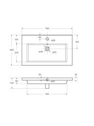 �������� ������������ Cezares CZR-8070-75 (760x460x140) �������, ��������� ��� ���������, ����:�����