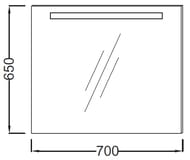 Зеркало Jacob Delafon PARALLEL EB1412 (700х30х650) антипар, подсветка, инфракрасный выключатель