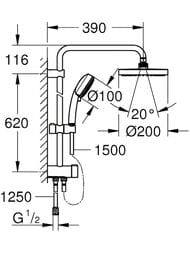 ������� ����� Grohe Tempesta Cosmopolitan 27394002 ������ � ������� ���, ������, �������������