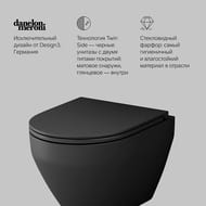 Унитаз подвесной Am.Pm Spirit V2.0 FlashClean с сиденьем микролифт, черный мат.  C701700MBSC