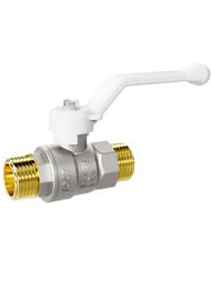 Кран шаровый 3/4" НН LD Pride ручка белая, наружная/наружная резьба 47.20.Н-Н.Р (white)