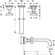 ��������� Axor Citterio E 36107340 ��� �����������, ������������, 3 ���������, ����.������ ����