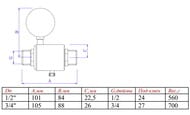 Линейный редуктор-ограничитель расхода 1/2"  VALTEC, VT.084.N.04