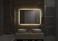 Зеркало Континент Trezhe (1200х700) ореольная LED подсветка 2700K, бесконтактный сенсор