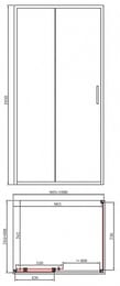 Душевой уголок BAND HOURS SMART/FLAT 810 (1000x800х1950) прозрачное стекло/профиль черный матовый