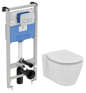 Инсталляция Ideal Standard ProSys 120P клавиша хром + Унитаз CONNECT AquaBlade + тонкое сиденье микролифт P211601