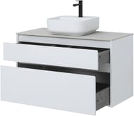 Тумба под раковину Aquanet Nova Lite 100 242581 (966х435х562) подвесная, 2 ящика, белый глянец