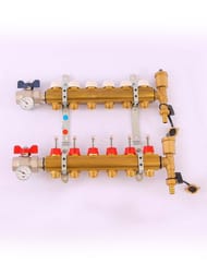 Коллекторная группа Tiemme 6 вых. 1" x 3/4 с термометром и расходомерами 3870002(3871G060506)