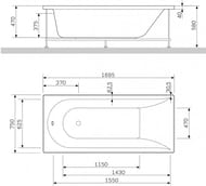 Ванна акриловая AM.PM Spirit 170x75 белая, без каркаса и панели W72A-170-075W-A2