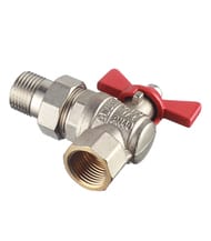 Кран угловой с американкой 1/2"ВН VALTEC BASE красная бабочка VT.228.N.04