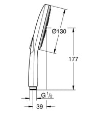 ������ ��� Grohe Rainshower SmartActive 130 ��, 3 ������, ��������� ������ 22127KF0