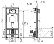 Инсталляция для унитаза ALCAPLAST AM101/1120E с бачком, для гипсокартона Ecology