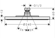������� ��� Axor Starck 28494990 1jet 240�� 1/2" �����. ������