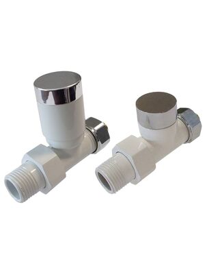 SCHLOSSER Комплект клапанов ELEGANT GZ1/2х1/2 проходной с ручной регулировкой, белый-хром  604200113