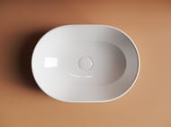 Раковина накладная Ceramicanova Element 480х350х140 овальная, без перелива, белый CN6019