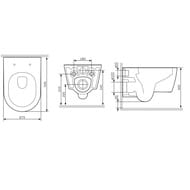 Подвесной унитаз AM.PM Func FlashClean 540х375х340 безободковый, с сиденьем C8F1701SC