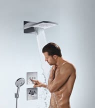 #Смеситель Hansgrohe ShowerSelect Highfow 15760 термостат, без запорного вентиля,наружная часть, хром