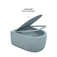 Унитаз подвесной Berges EGO XL 540х360х330 безободковый, сиденье с микролифтом, голубой мат. 083229