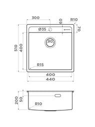 ����� Omoikiri DAISEN 44 IN (440�510�200) �������, ����������� ����� 4993179