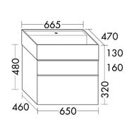 ����� � ��������� Burgbad Yumo 665�610�470 ���������, 2 �����, ����� ������ SFKN067F3194