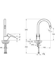 Смеситель для кухни Vitra Solid S однозахватный, высокий поворотный излив, хром A42148EXP
